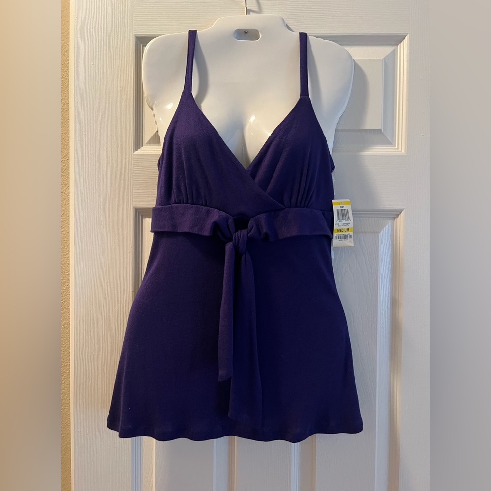 INC purple fashion top with front tie